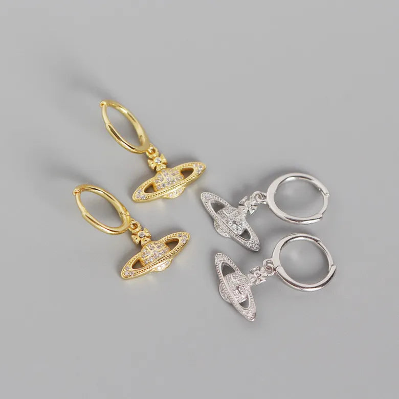 Saturn Hoop Earrings Queen of Diamonds