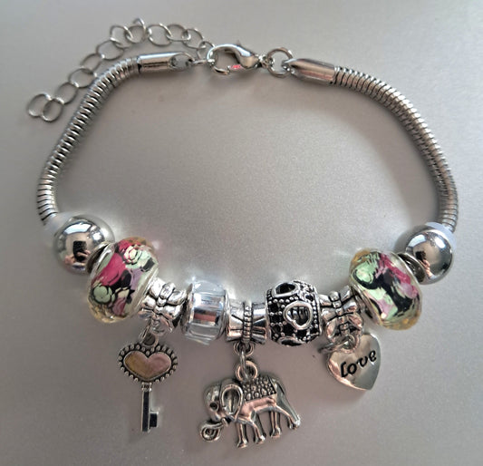 Elephant Charm Bracelet Queen of Diamonds