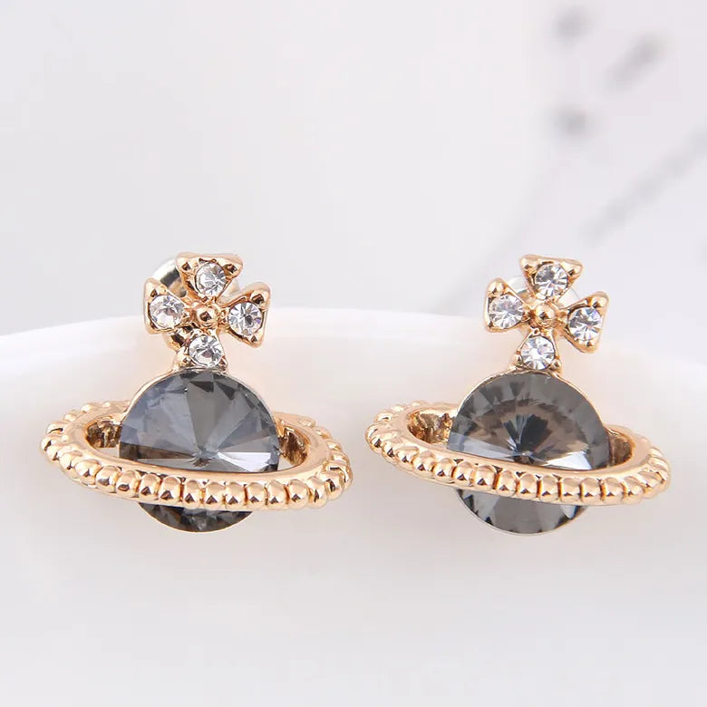 Saturn Gem Earrings Queen of Diamonds