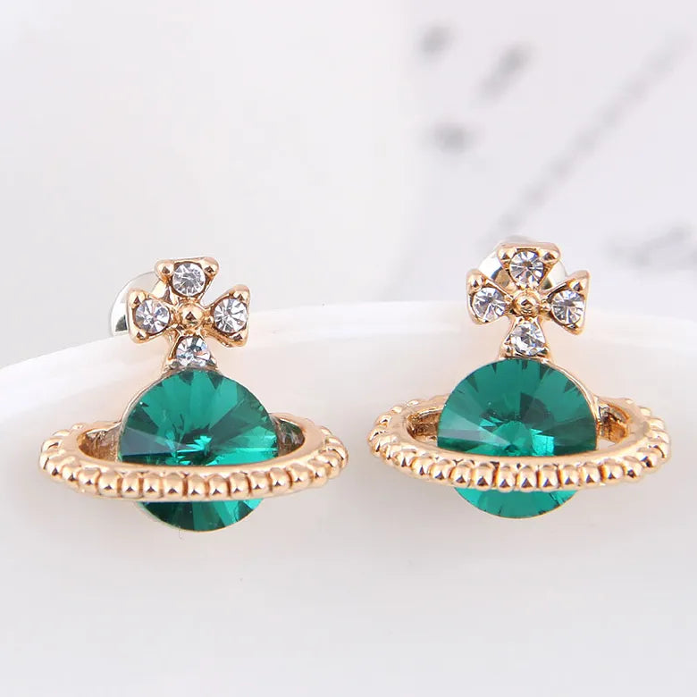 Saturn Gem Earrings Queen of Diamonds