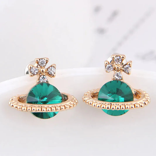 Saturn Gem Earrings Queen of Diamonds