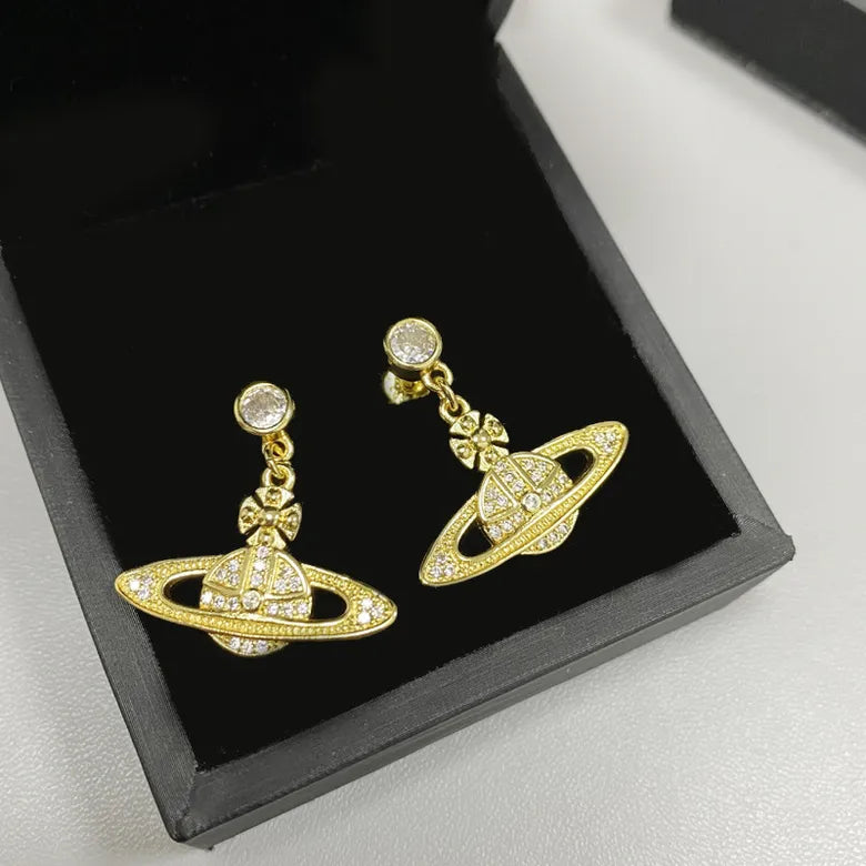 Saturn Drop Earrings Queen of Diamonds