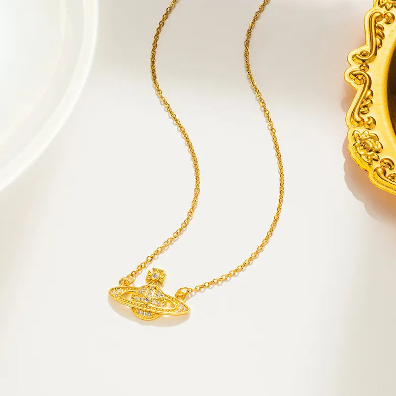 Saturn Diamante Necklace Queen of Diamonds