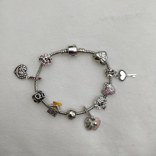 New Baby Charm Bracelet Pink Queen of Diamonds