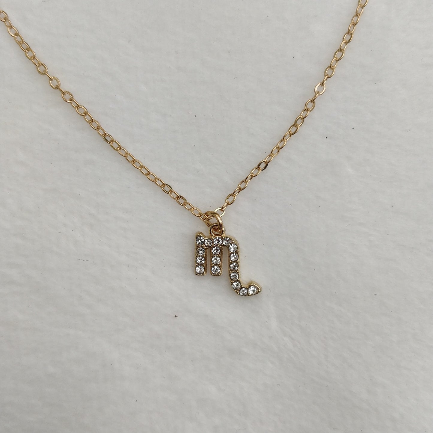 Gold Zodiac Symbol Rhinestone Necklace Queen of Diamonds