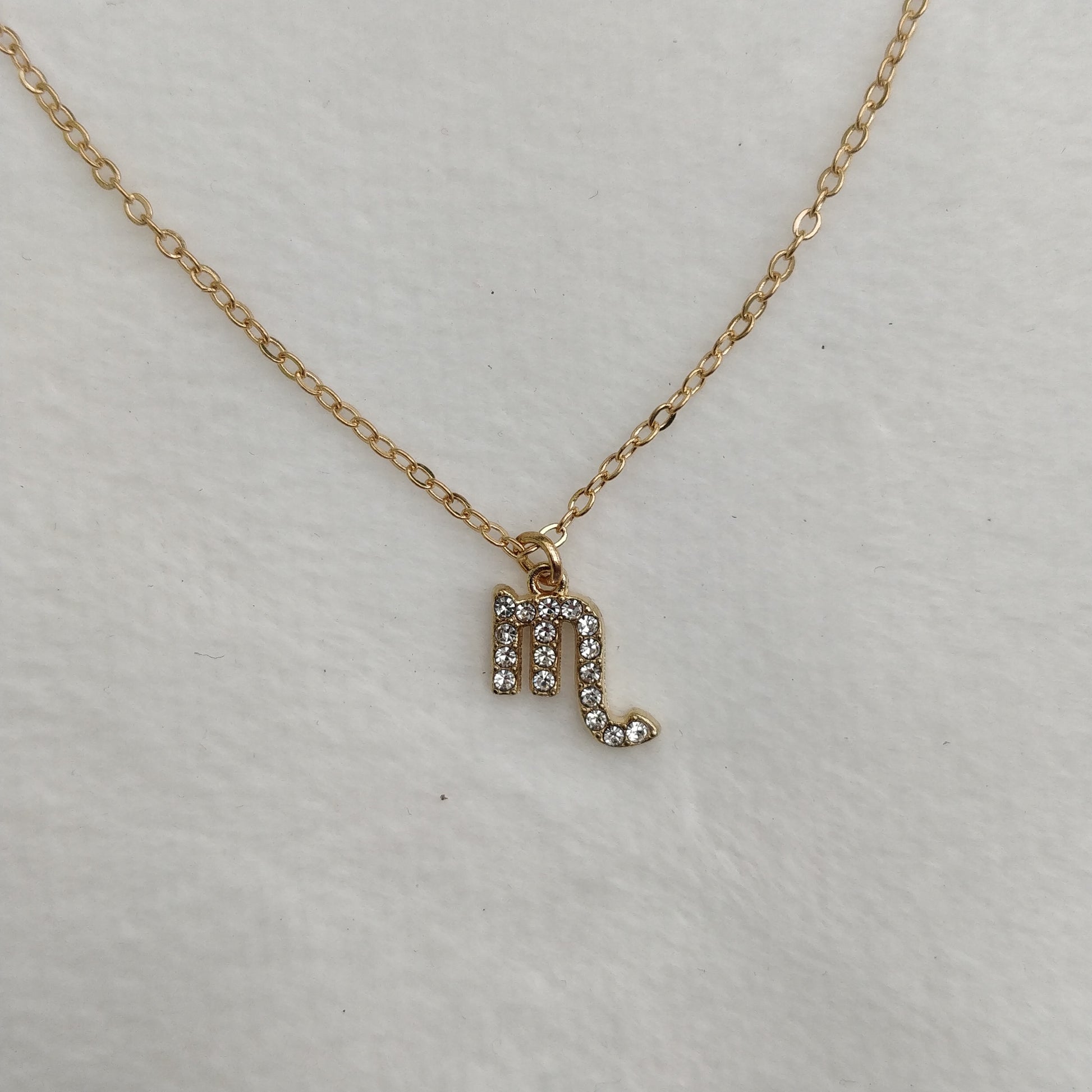 Gold Zodiac Symbol Rhinestone Necklace Queen of Diamonds
