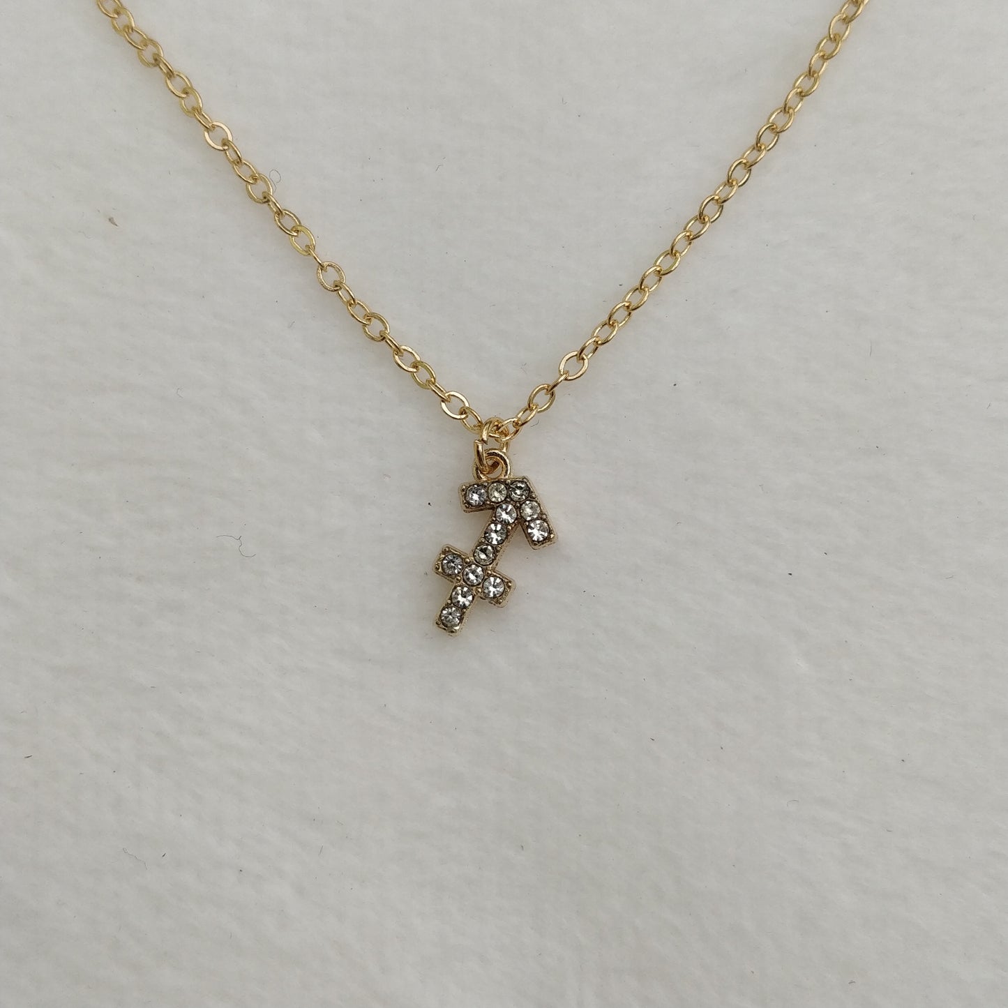 Gold Zodiac Symbol Rhinestone Necklace Queen of Diamonds