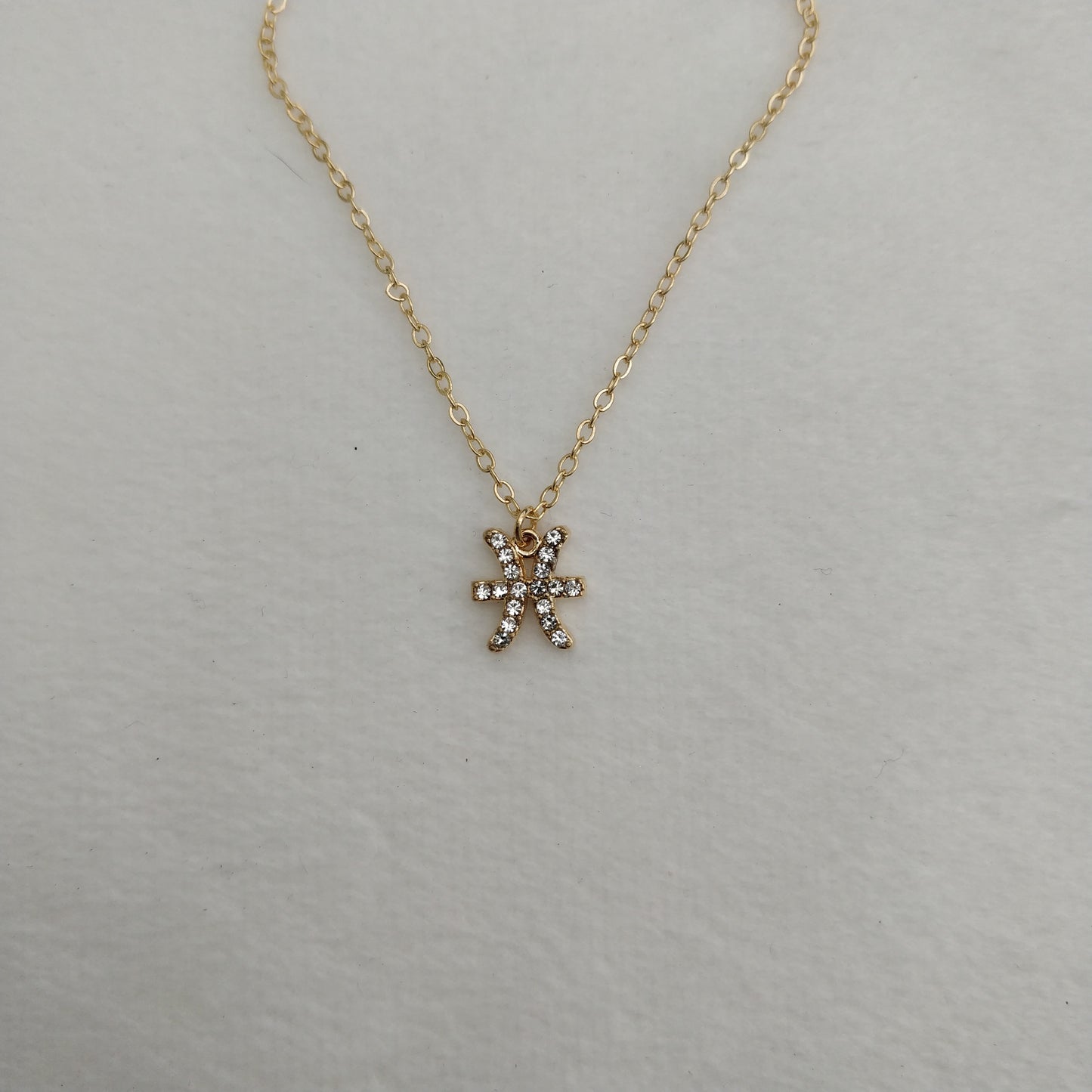 Gold Zodiac Symbol Rhinestone Necklace Queen of Diamonds