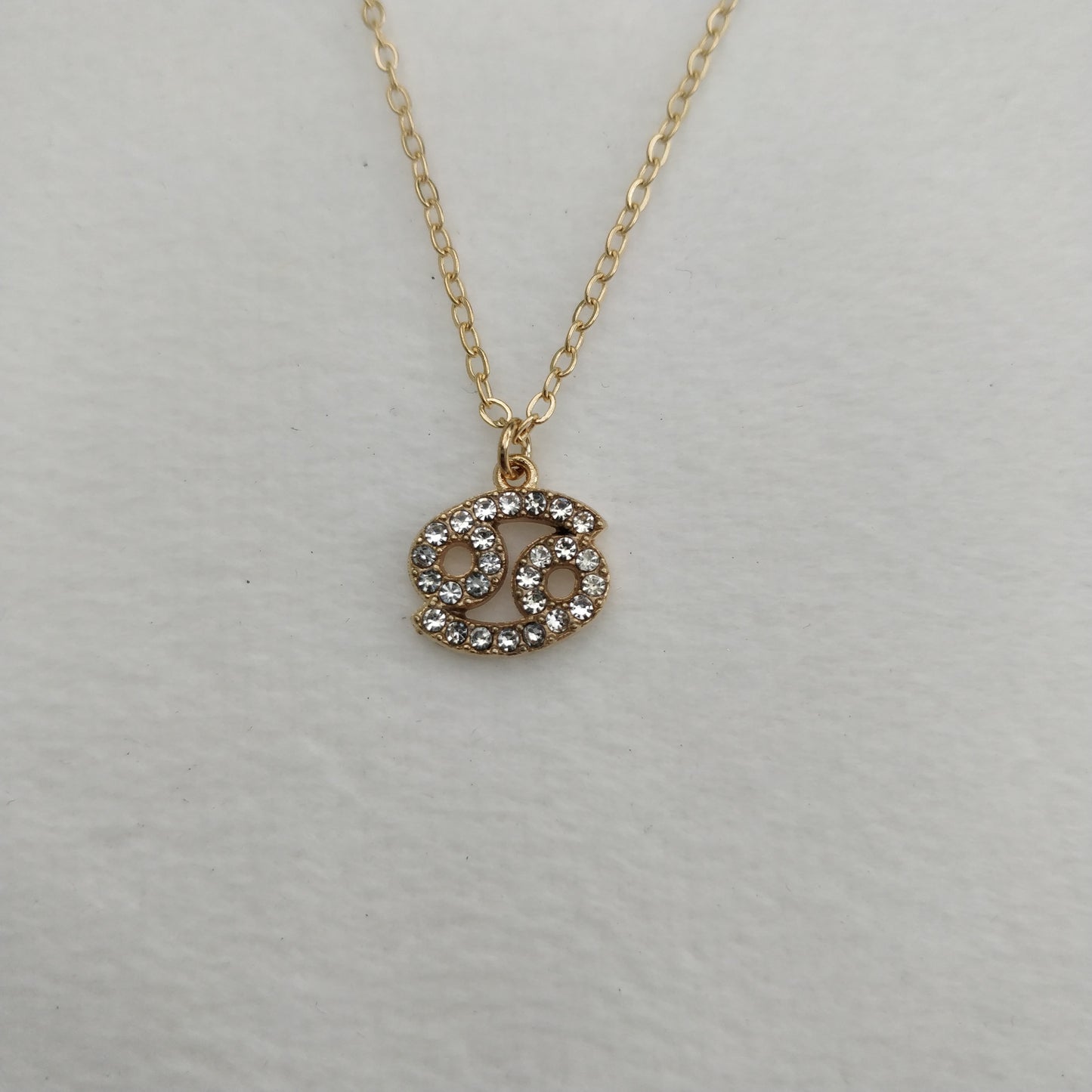 Gold Zodiac Symbol Rhinestone Necklace Queen of Diamonds