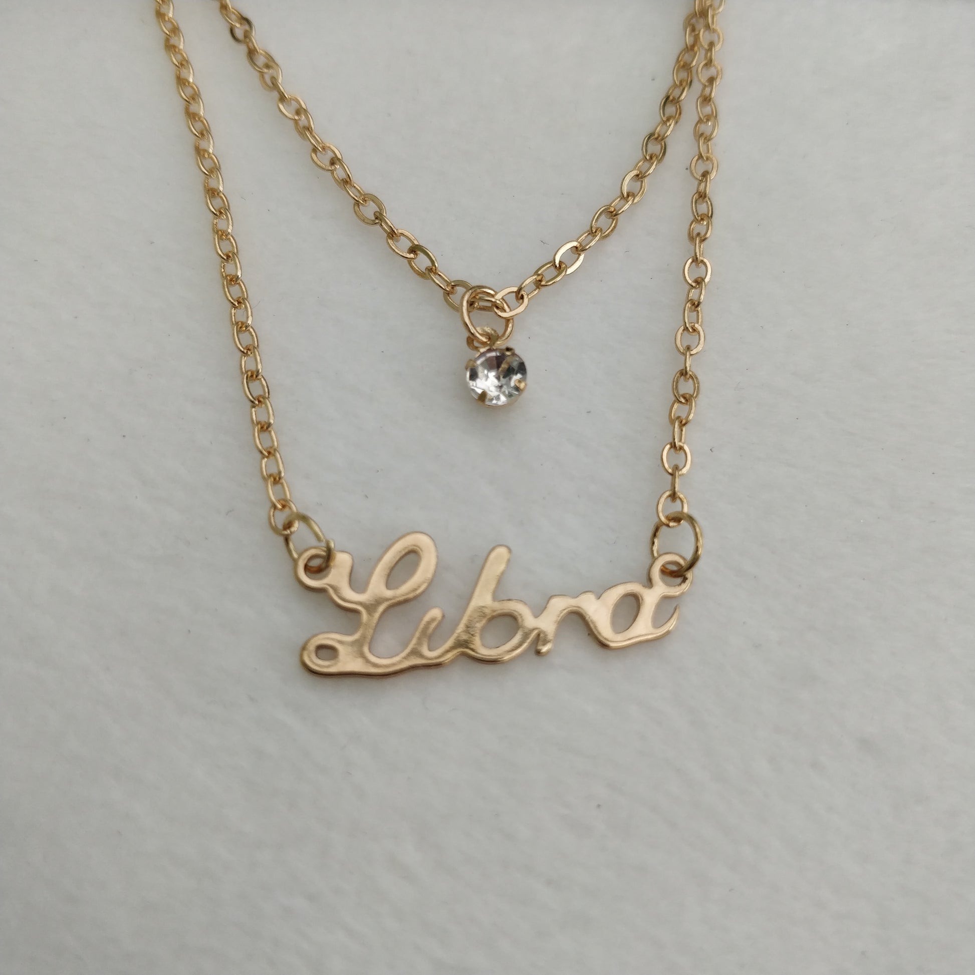 Gold Zodiac Sign Jewel Layered Necklace Queen of Diamonds