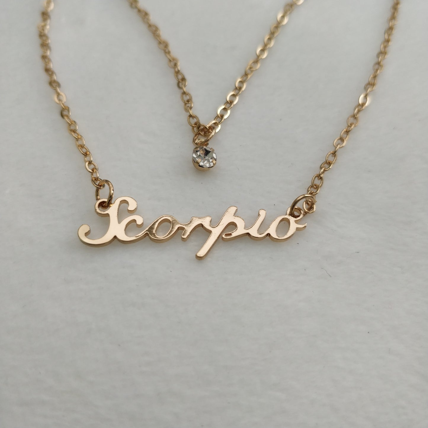 Gold Zodiac Sign Jewel Layered Necklace Queen of Diamonds