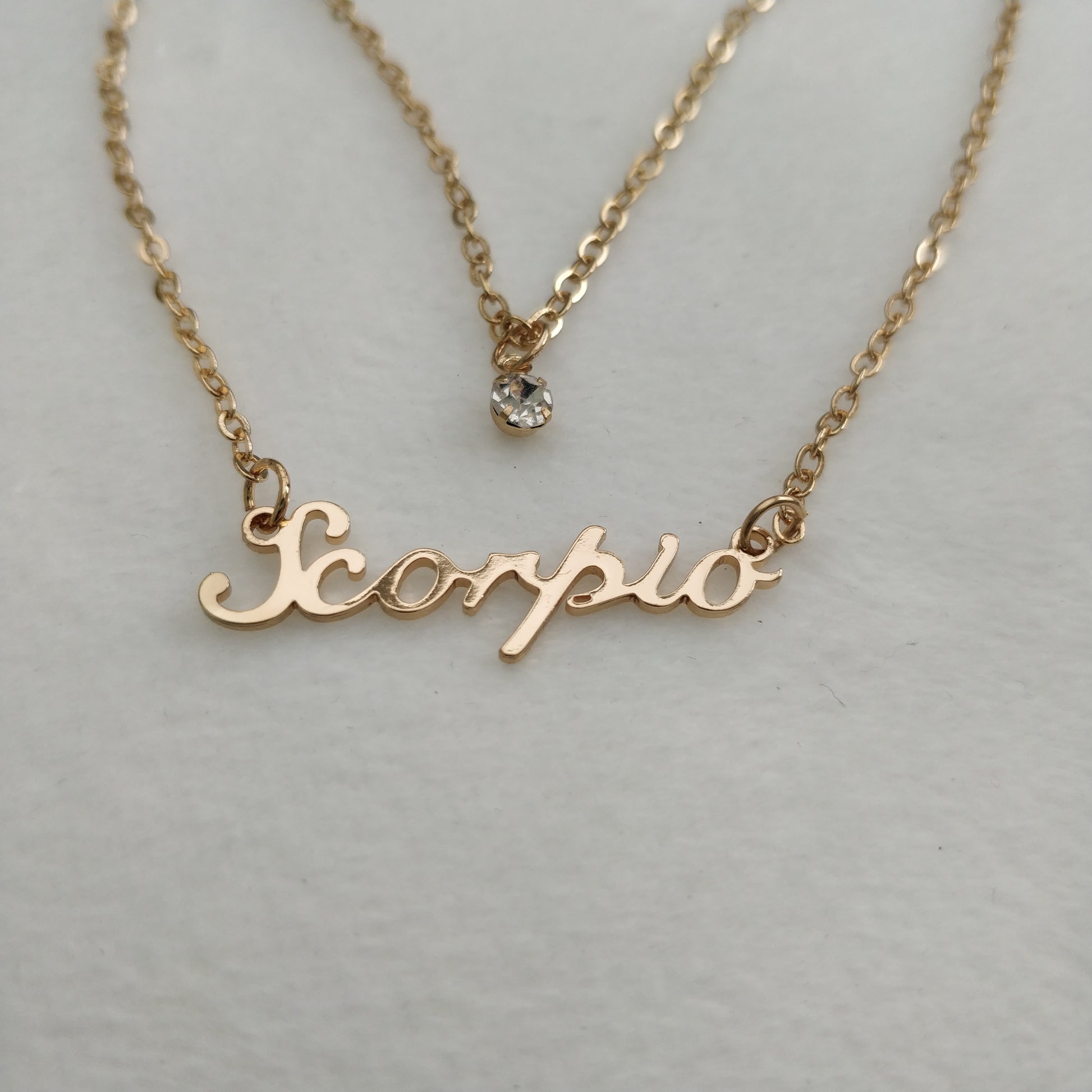 Gold Zodiac Sign Jewel Layered Necklace Queen of Diamonds