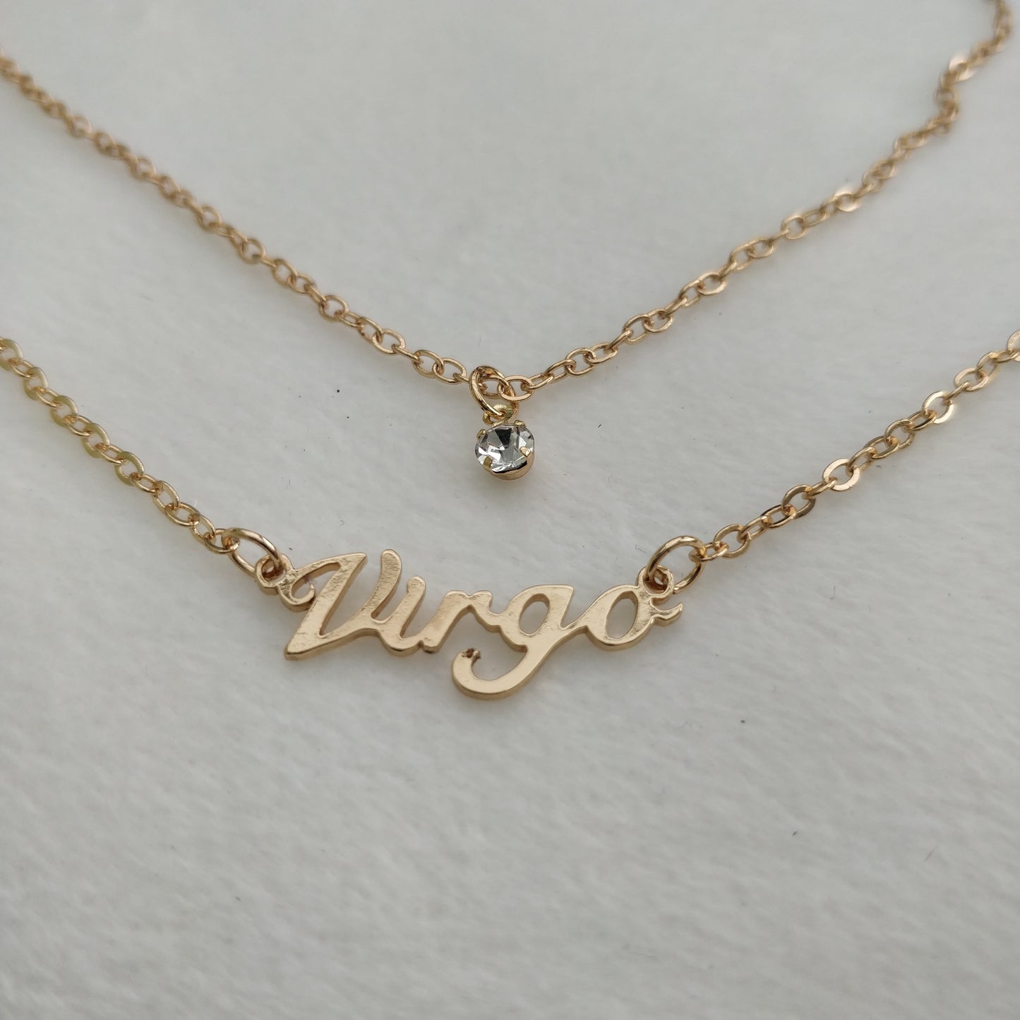 Gold Zodiac Sign Jewel Layered Necklace Queen of Diamonds
