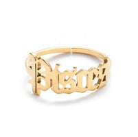 Zodiac Sign Ring in Gold or Silver Queen of Diamonds