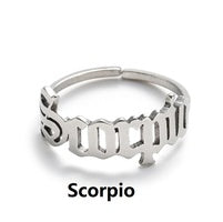 Zodiac Sign Ring in Gold or Silver Queen of Diamonds